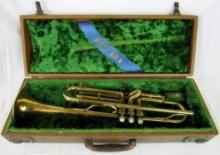 Antique William Frank Co. (Chicago) "New Era" Trumpet in Hard Travel Case