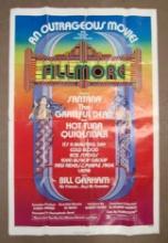 Rare 1972 "Fillmore" 1 Sheet Movie Poster (Documentary Feat. Grateful Dead)