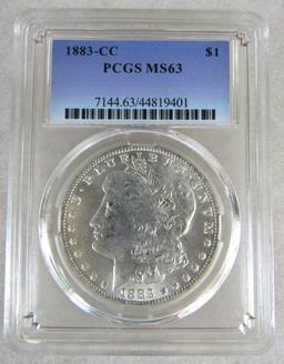 1883 CC Carson City Morgan Silver Dollar PCGS MS63