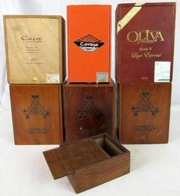 Grouping of Asst. Empty Cigar Boxes. Montecristo & Others