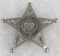 Original Obsolete Police Deputy Sheriff Badge Sumner County, Kansas