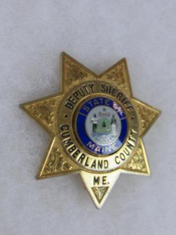 Original Obsolete Police Deputy Sheriff Badge Cumberland County, Maine