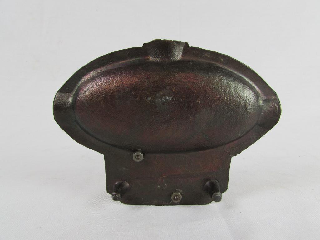 Antique Metal Souvenir Ashtray w/ Indian Chief- Castle Rock Michigan