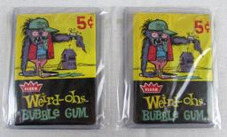 Lot (2) Vintage 1965 Fleer Weird-Ohs Trading Cards Sealed Wax Packs