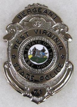 Original Obsolete Police Badge "Sergeant" West Virginia State Police