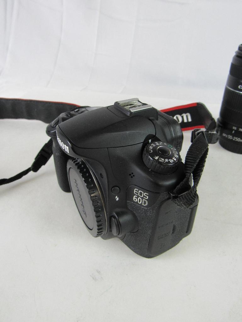 Canon EOS 60D 35 mm Camera w/ 2 Lenses