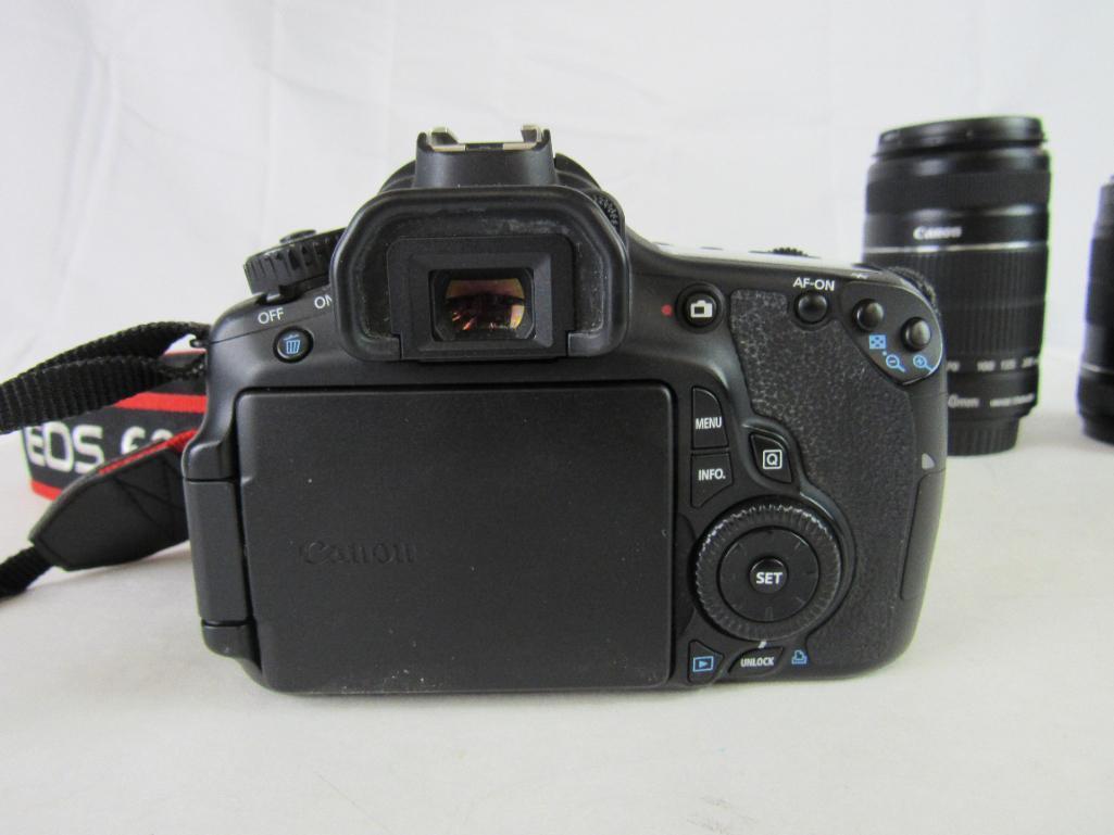 Canon EOS 60D 35 mm Camera w/ 2 Lenses