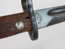 Vintage Yugoslavian Yugo 44 Mauser Bayonet & Scabbard Matching #s