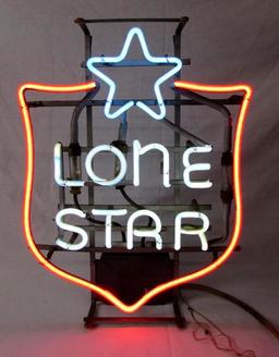 Excellent 1960's Lone-Star Beer 3-Color Neon Sign