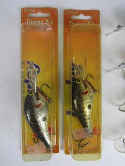 Lot (6) Vintage Bagley Lures- Diving B's, Killer B-II, etc.