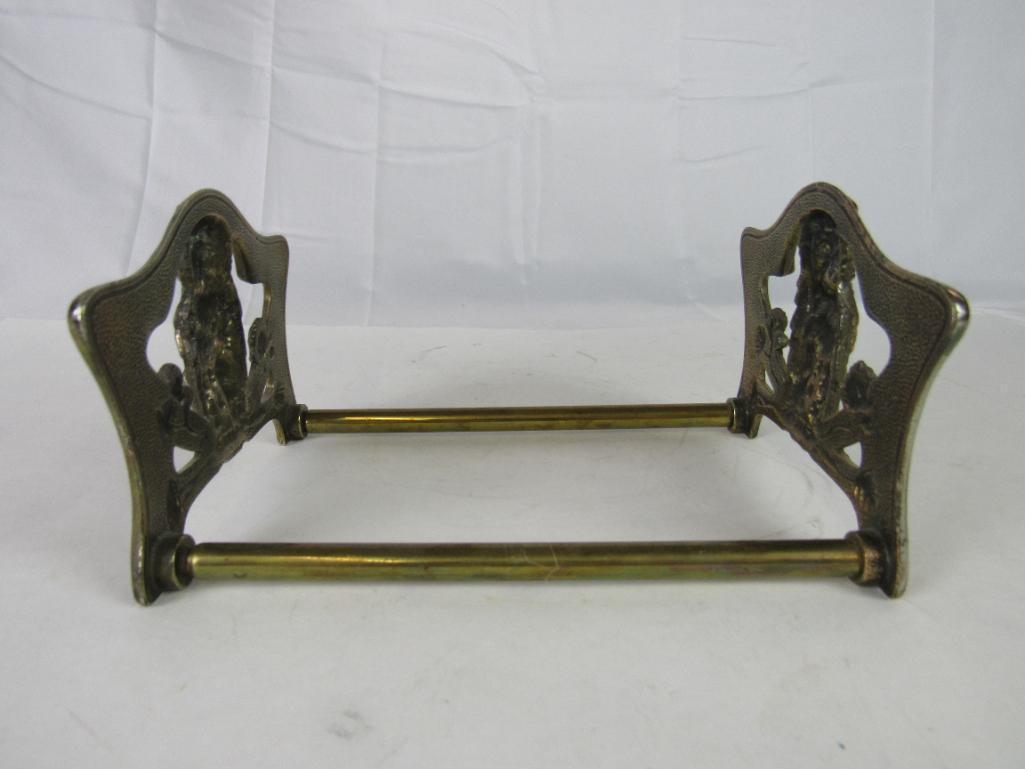 Antique Art Nouveau Brass Expanding Owl Bookends