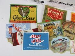 Large Collection Vintage / Antique NOS Beer Bottle Labels