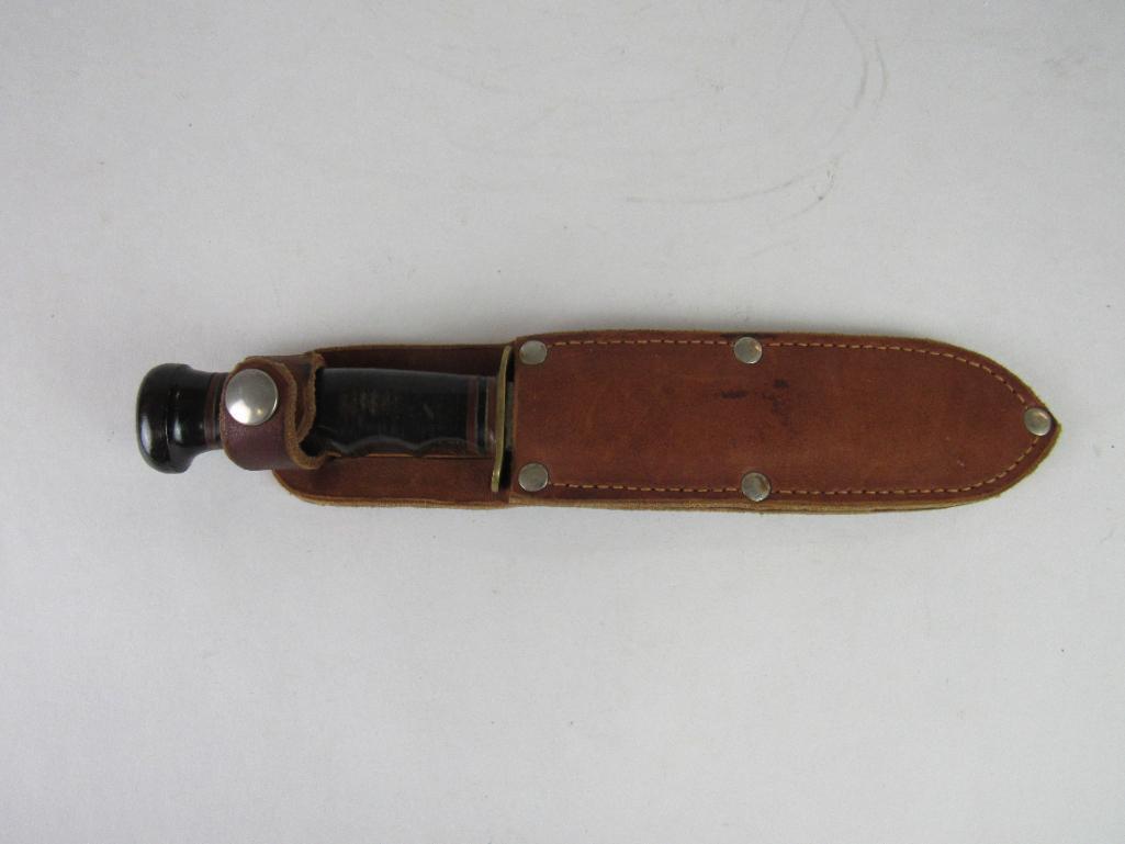 Antique Marbles Gladstone Mich Fixed Blade Knife Lignum Vitae Pommel