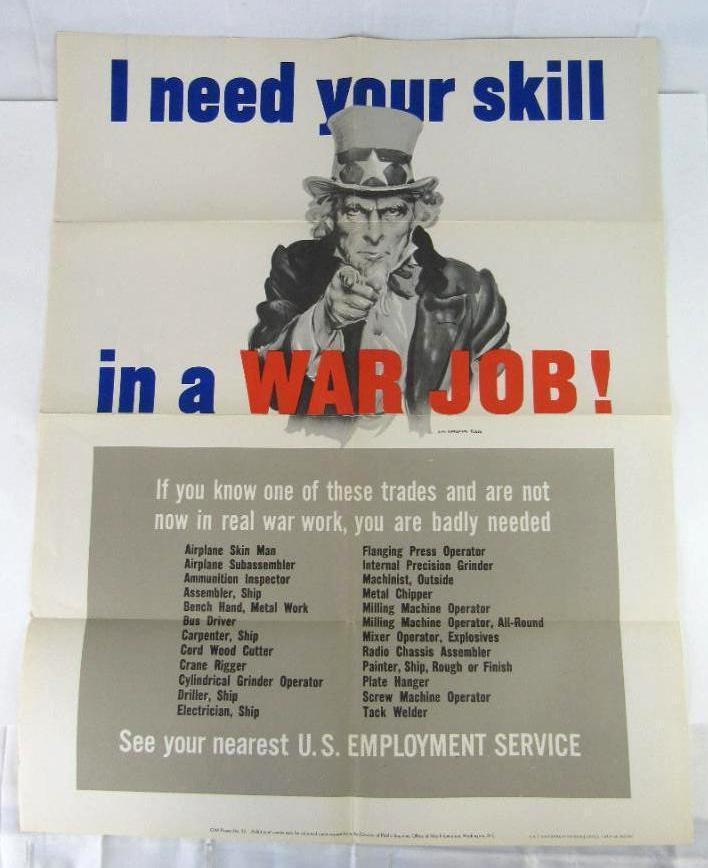 WWII U.S. Propaganda Poster OWI #25/Classic Uncle Sam Image