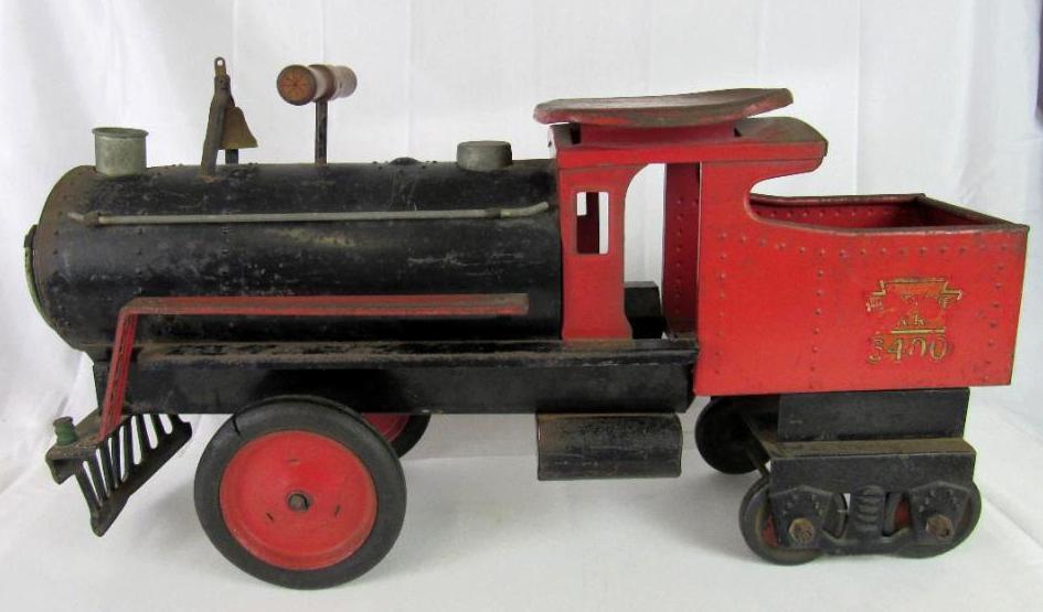 Antique 1920's Keystone Pressed Steel #6400 Ride-On Locomotive/ Train 25"