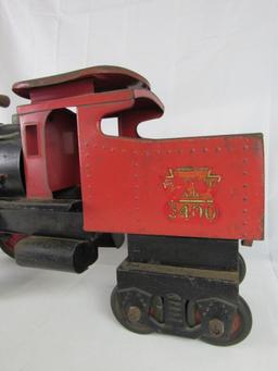 Antique 1920's Keystone Pressed Steel #6400 Ride-On Locomotive/ Train 25"