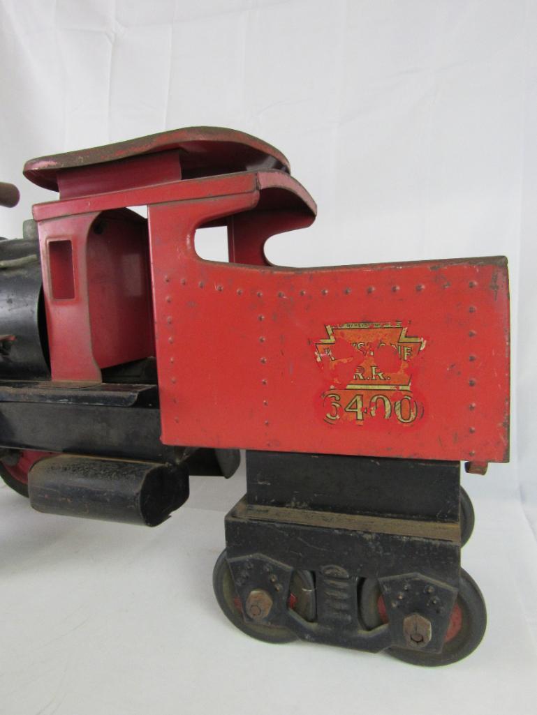 Antique 1920's Keystone Pressed Steel #6400 Ride-On Locomotive/ Train 25"