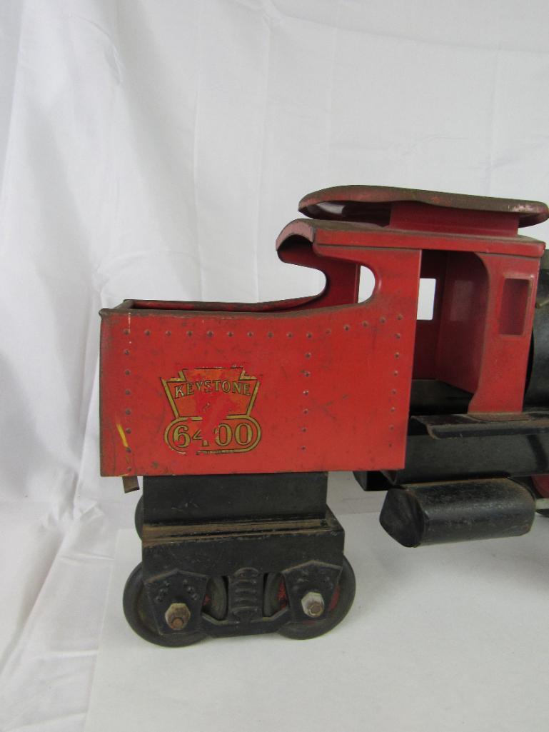 Antique 1920's Keystone Pressed Steel #6400 Ride-On Locomotive/ Train 25"