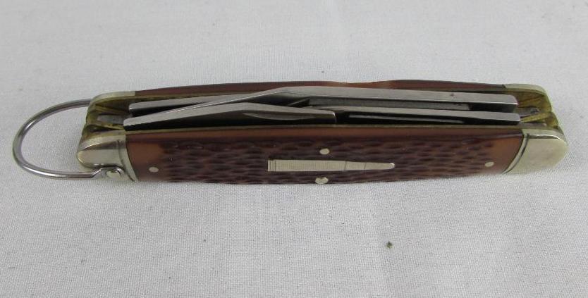 Remington USA R4243 Jumbo 4-Blade Folding Bullet Knife NOS MIB