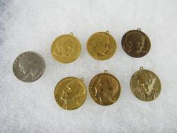 Lot (6) Antique MGM Movie Star Metal Charms