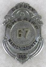 Excellent Antique Deputy Sheriff Police Badge- Marion County, Indiana