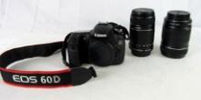 Canon EOS 60D 35 mm Camera w/ 2 Lenses