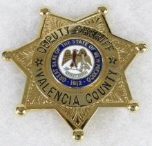 Original Obsolete Police Deputy Sheriff Badge Valencia County, New Mexico