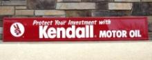 Vintage NOS Kendall Motor Oil Embossed Metal 6ft Horizontal Metal Sign (Grace)