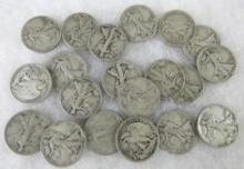 Walking Liberty Silver Half Dollars 1930's/40's Mixed Dates $10 Face Value