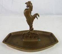 Excellent Antique Pax Soap Bronze Advertising Ashtray