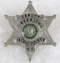 Original Obsolete Police Deputy Sheriff Badge Island County, Washington