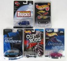 Lot (5) Hot Wheels 1:64 Diecast- All Real Rider Tires!