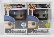 (2) Funko Pop Rock #247 John Lennon Figures Base & Chase MIB