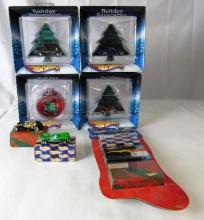 Excellent Lot of Hot Wheels Holiday Decoration, Ornaments, & More