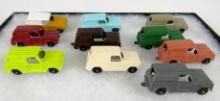 Lot (10) Authentic 1950's Tootsie Toy (USA) Panel Vans (Restored)