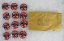 Vintage 1960's BATMAN Tin Pinbacks Lot (12) in Original Envelope