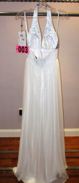 Alyce Paris 6177, Sz 0, Prom, Diamond White silky chiffon w/multi stones, r