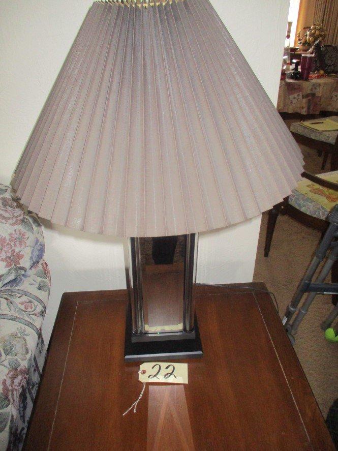 Table lamp w/ black pleated shade - No Shipping