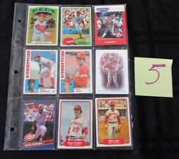 (6) Pages Cincinnati Reds Baseball cards, Topps/Donruss/Fleer/Starting Line