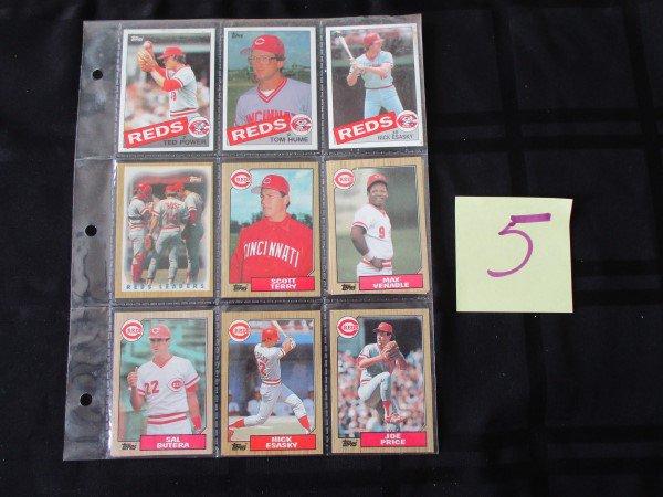 (6) Pages Cincinnati Reds Baseball cards, Topps/Donruss/Fleer/Starting Line