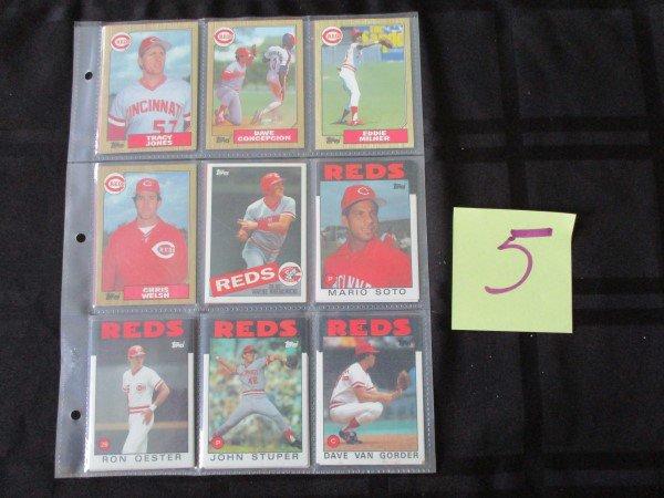 (6) Pages Cincinnati Reds Baseball cards, Topps/Donruss/Fleer/Starting Line