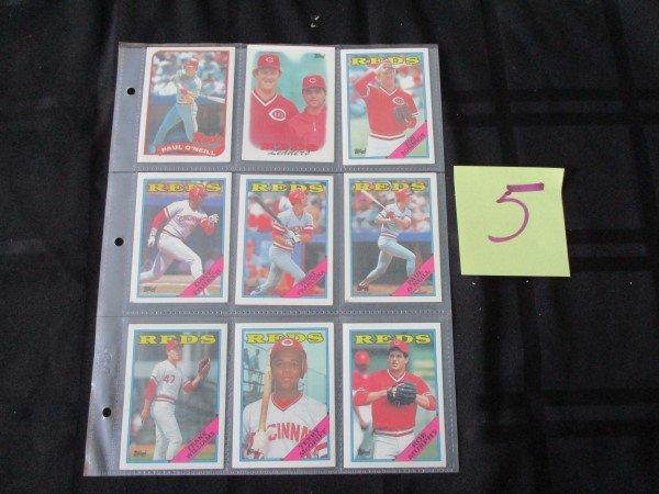 (6) Pages Cincinnati Reds Baseball cards, Topps/Donruss/Fleer/Starting Line