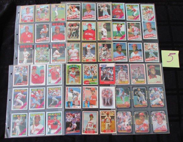 (6) Pages Cincinnati Reds Baseball cards, Topps/Donruss/Fleer/Starting Line