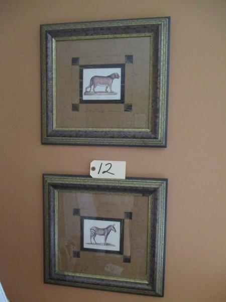(2) Framed Animal Prints