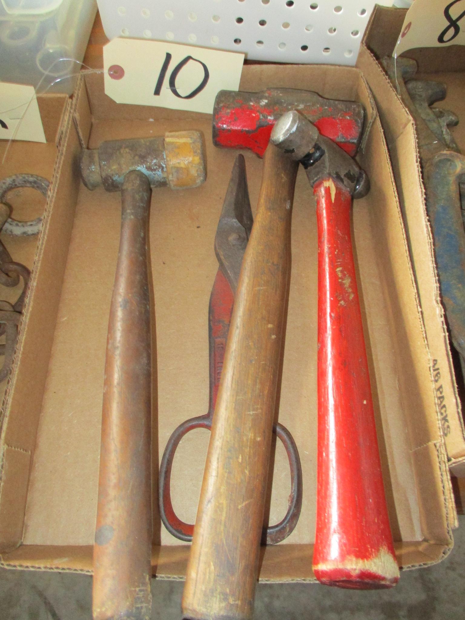 Assorted mallots, tin snips
