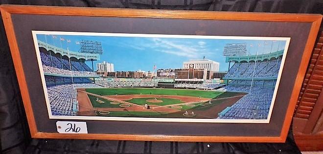 Andy Jurinko: "Yankee Stadium Panorama" 15 3/4"x36" print - 41.5"x22" w/ fr