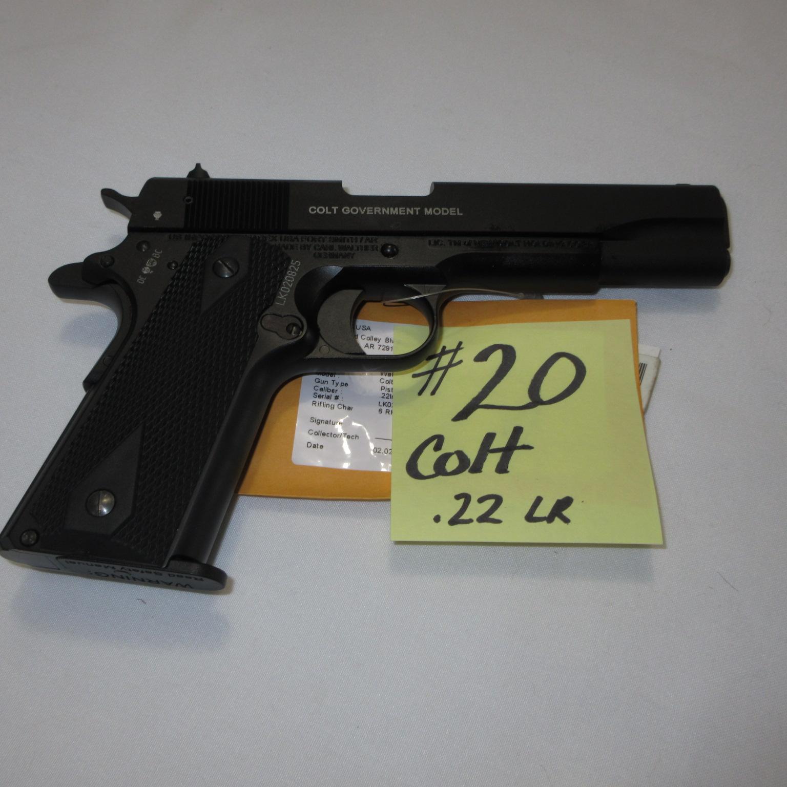 Colt Govt. model 22, semi auto, hand gun w/case-unfired?