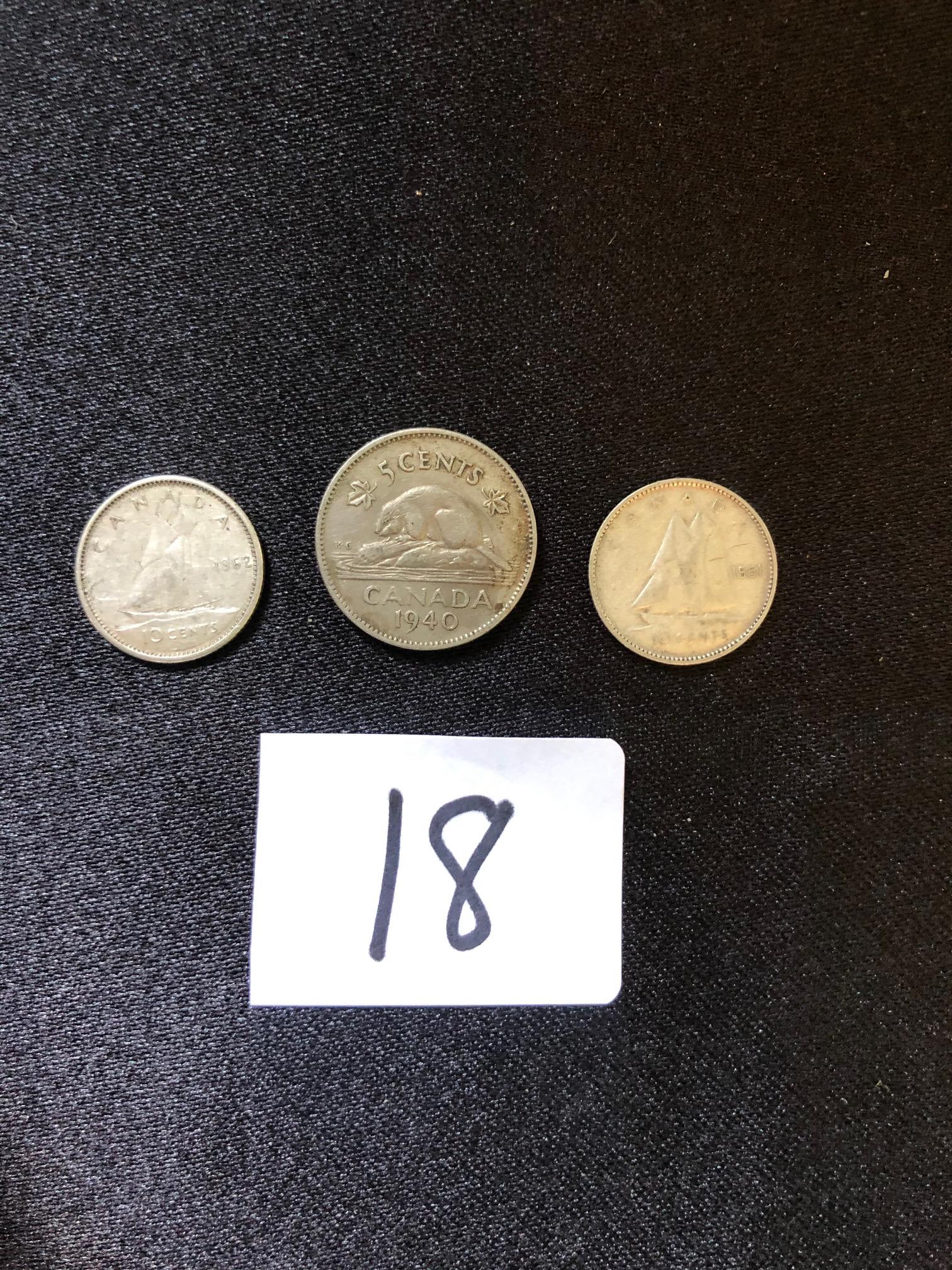 (3) Canadian coins