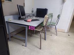 Computer lab table & (3) chairs (Math rm)