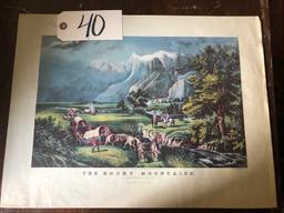 "The Rocky Mountains" Currier & Ives print